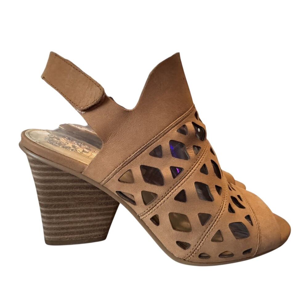 Vince Camuto Womens Deverly Cutout Nubuck Heeled Sandals Shoes, Size 7W (Wide)